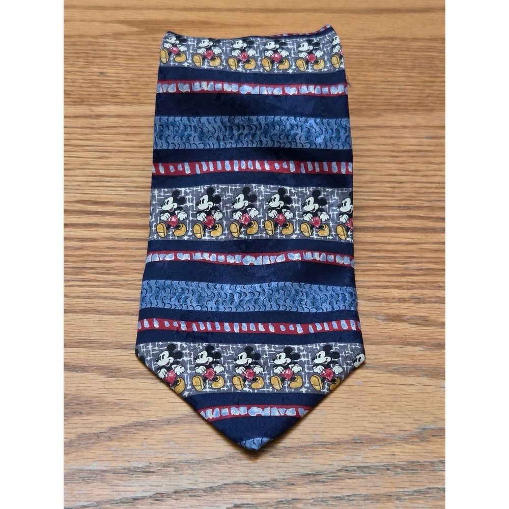The Disney Store Men's Necktie Tie Silk Mickey Mouse Vintage Classic